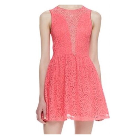 FOR LOVE & LEMONS Lulu Paisley Lace Dress Pink NWT - Picture 2 of 8